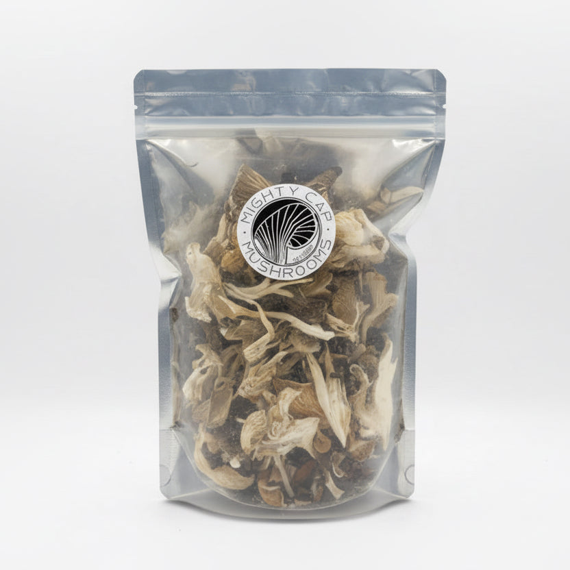 Dried Oyster Mushrooms (whole fruitbody) 3oz package