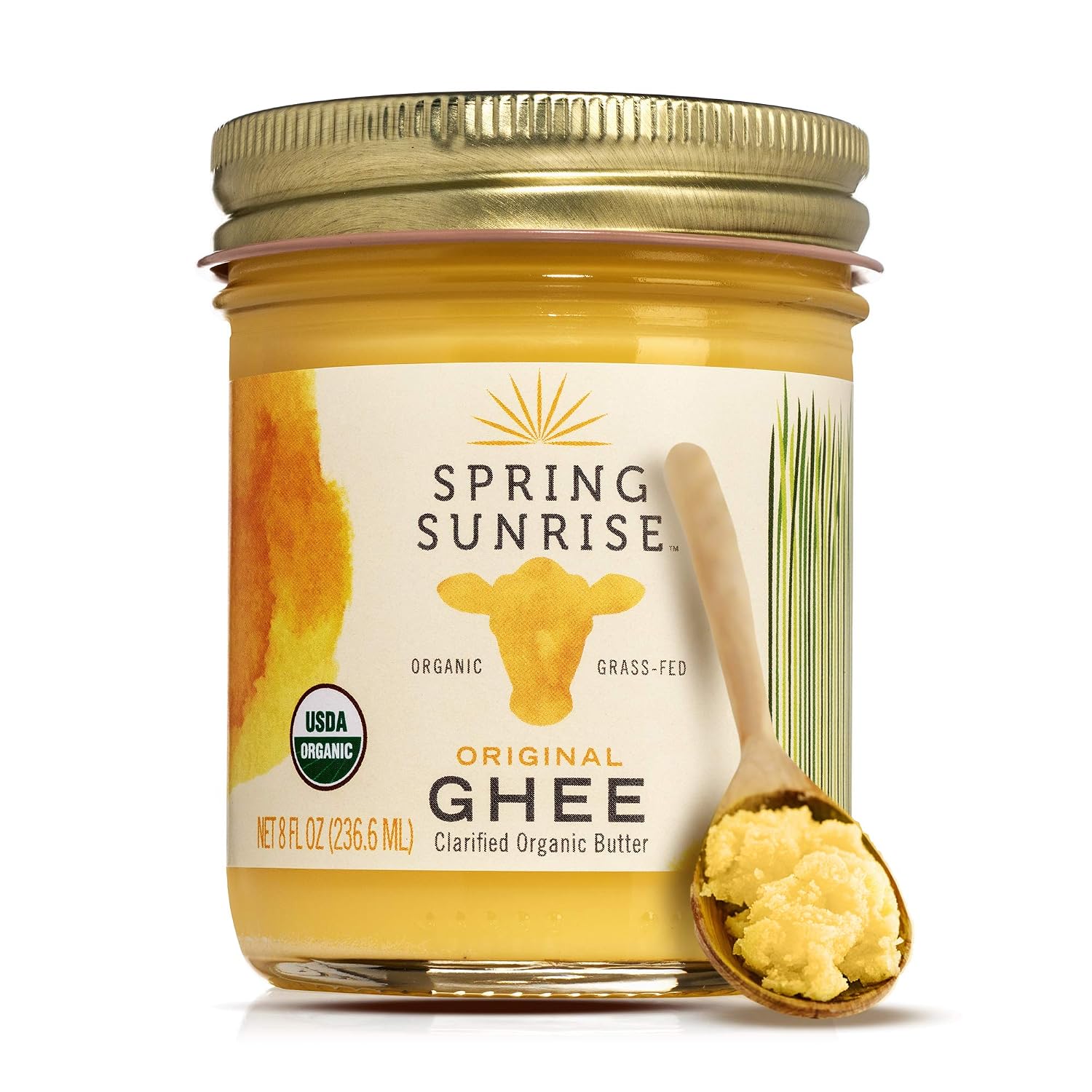 Spring Sunrise Grass-Fed Organic Ghee 8 oz