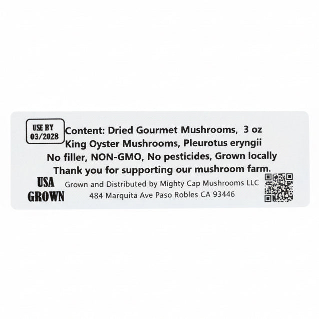 Dried King Trumpet Mushrooms (whole fruitbody) 3oz package