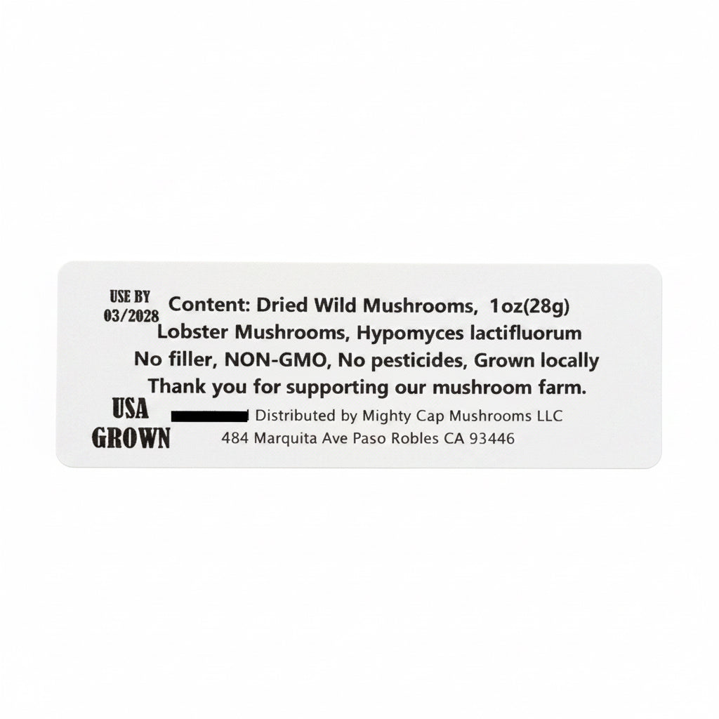 Dried Wild Lobster Mushrooms (whole fruitbody) 1oz Package