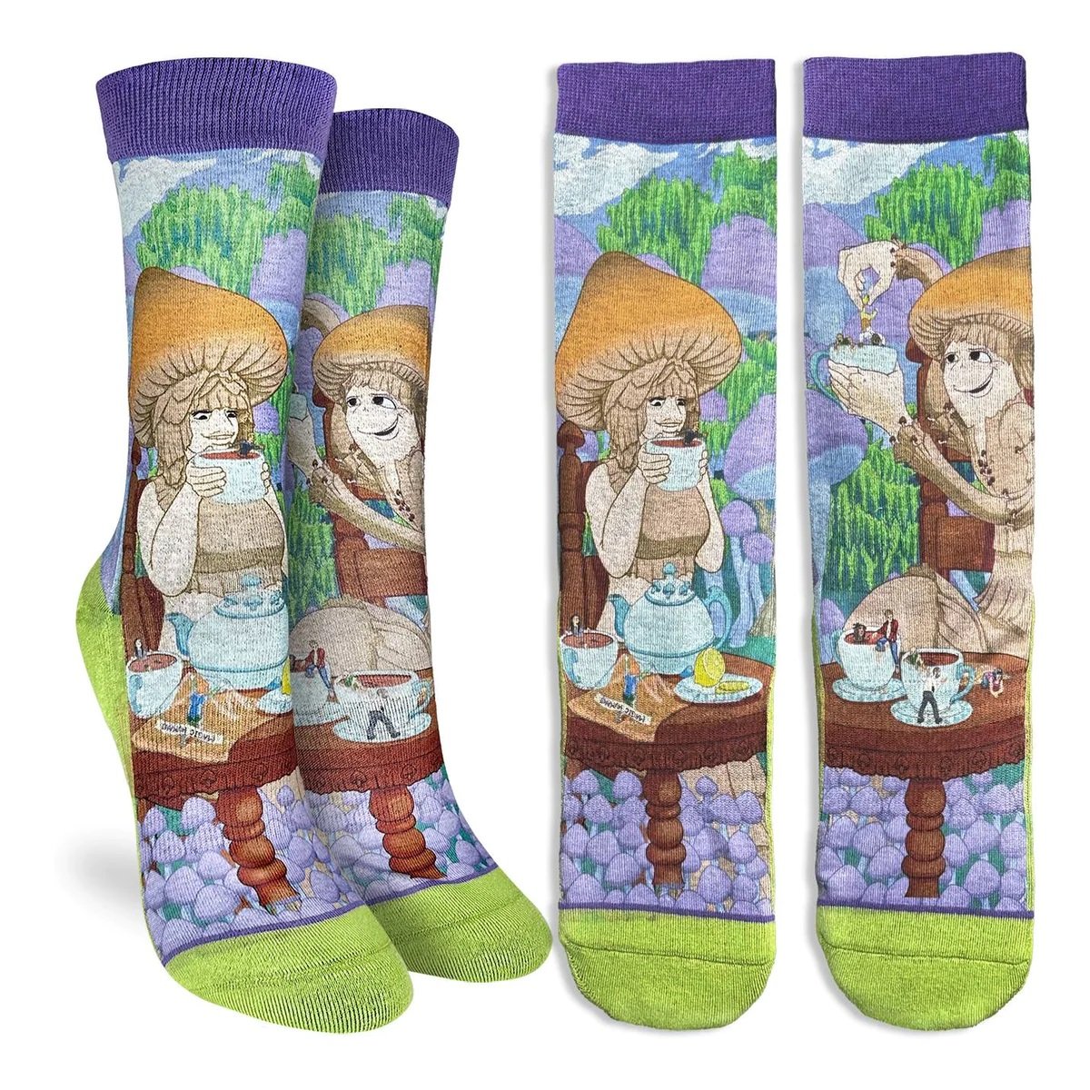 Mushrooms Steeping Humans Socks (Adult Size 5-9)