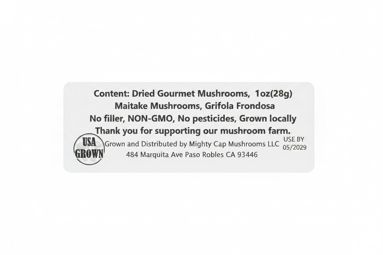 Dried Maitake Mushrooms (whole fruitbody) 1oz Package