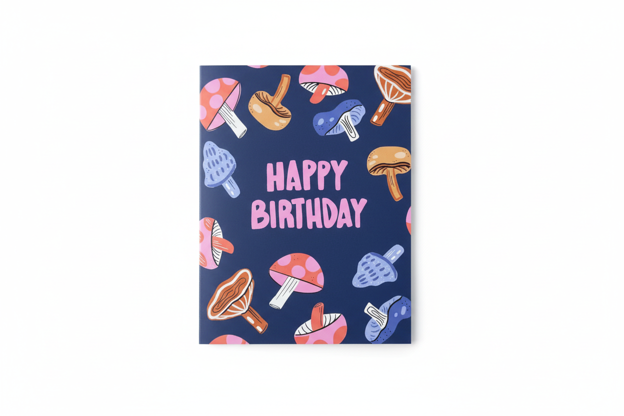 Happy Birthday Card Flat Lay