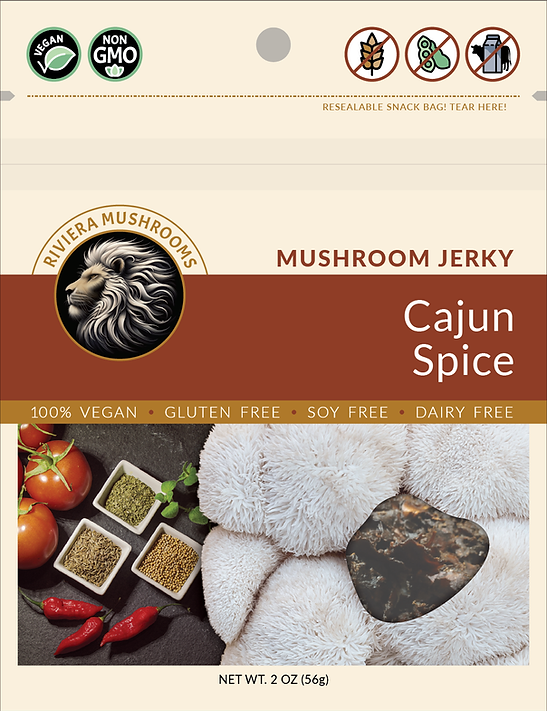 Jerky Lions Mane Mushroom with Cajun Seasoning