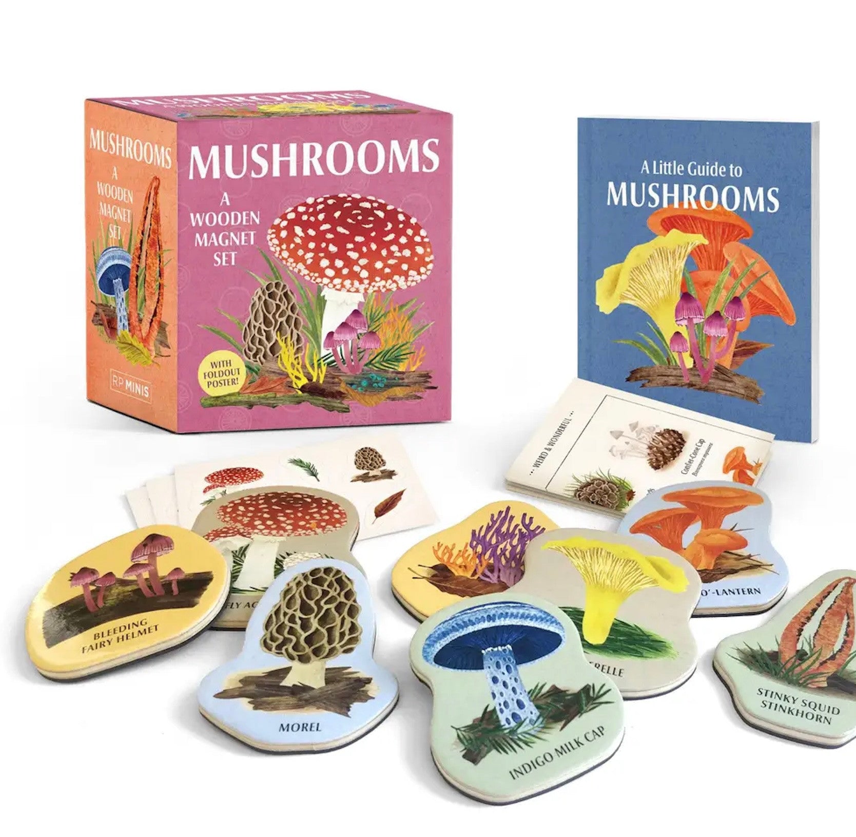 Mushroom Wooden Magnet Set